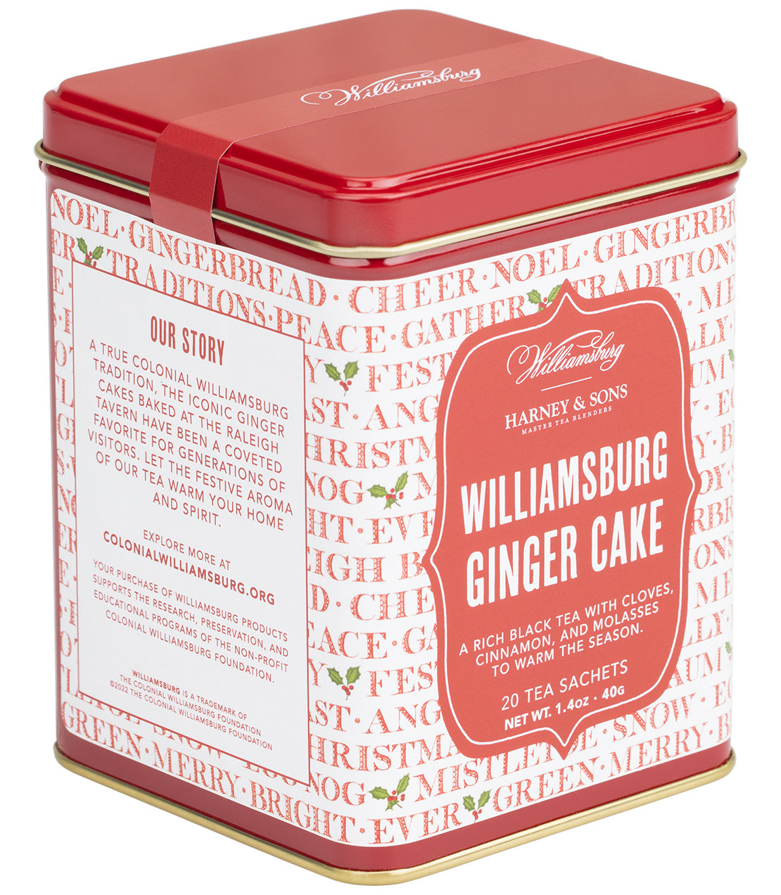 Williamsburg Ginger Cake, Tin of 20 Sachets