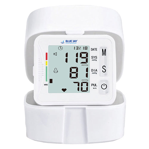 Digital Wrist Blood Pressure Monitor with Voice Broadcast & Case by Blue Jay - 198 Memories