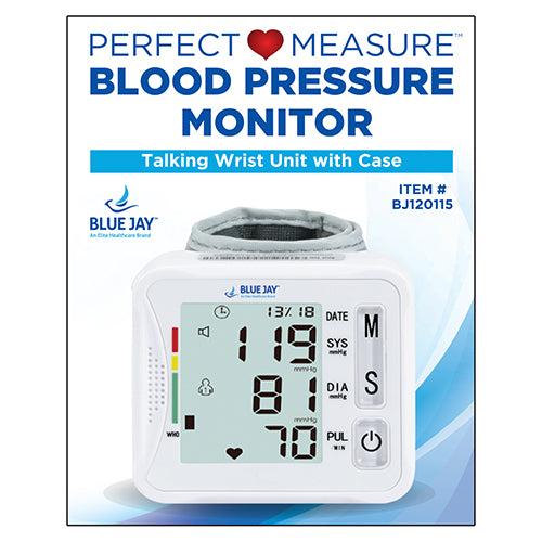 Digital Wrist Blood Pressure Monitor with Voice Broadcast & Case by Blue Jay - 198 Memories