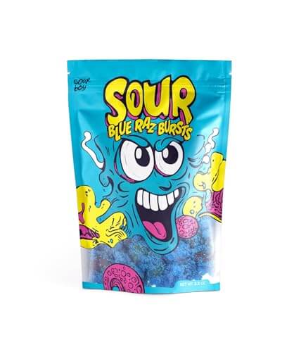 Sourboy Blue Raspberry Gushers - TikTok Viral Extreme Sour Candy - 3.5oz
