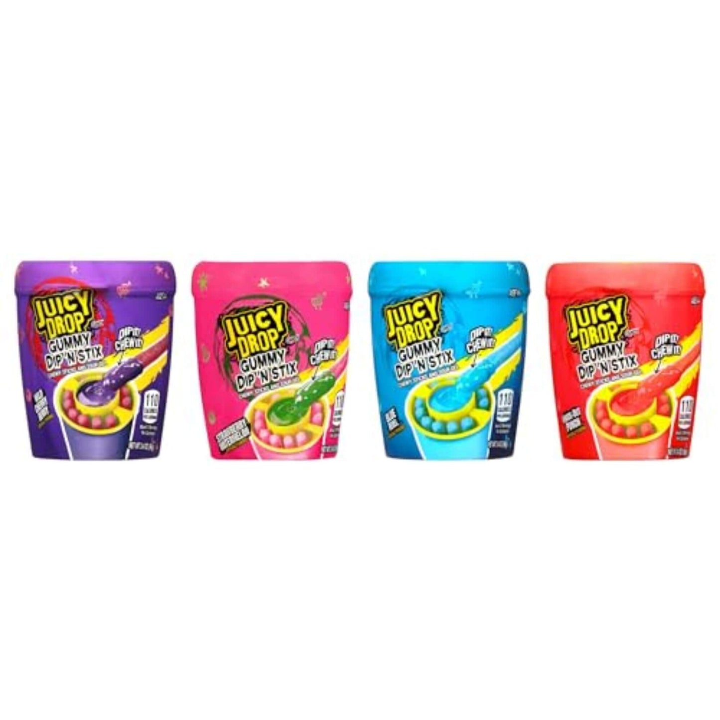 Juicy Drop Gummy Dip 'N Stix - Interactive Sour Candy 8-Pack