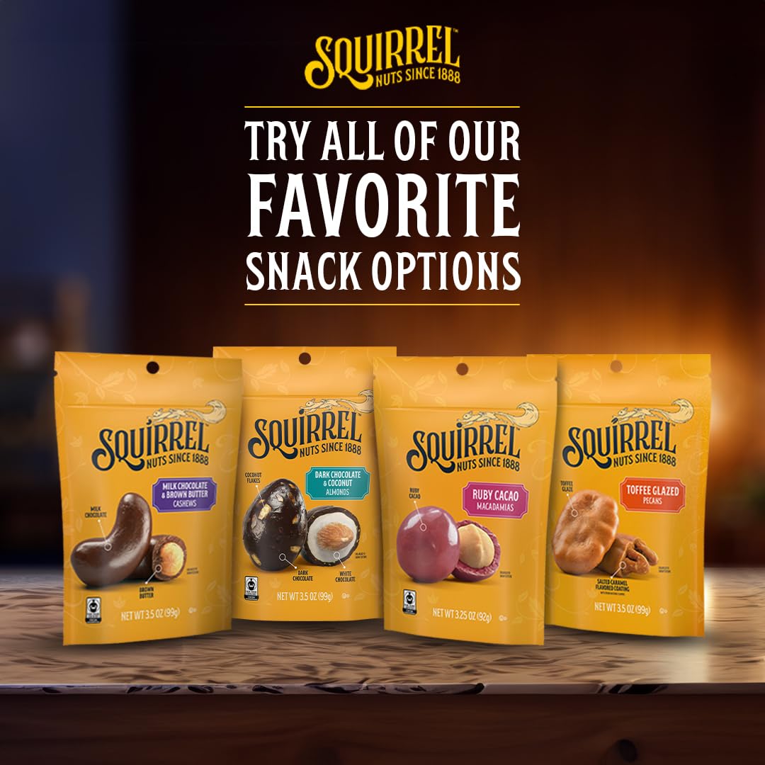 Squirrel Brand Sweet Brown Butter Cashews - Gourmet Artisan Nuts (3.5 oz)