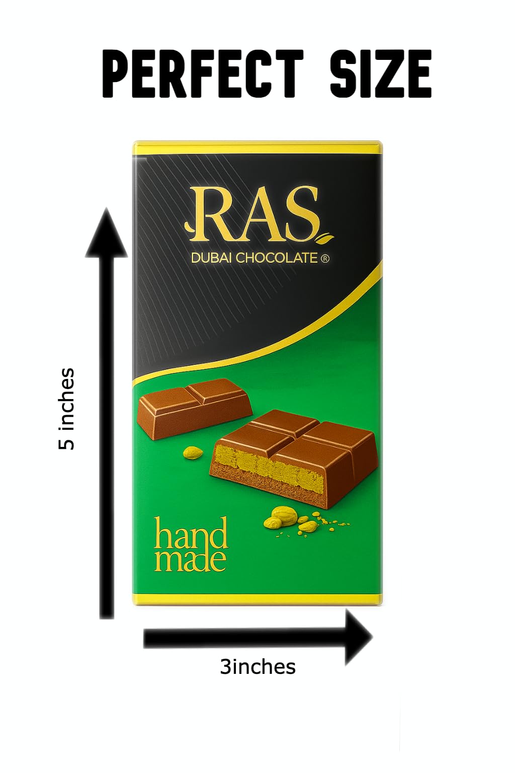 Dubai RAS Chocolate Bar - Viral Pistachio Knafeh Belgian Chocolate (95g)