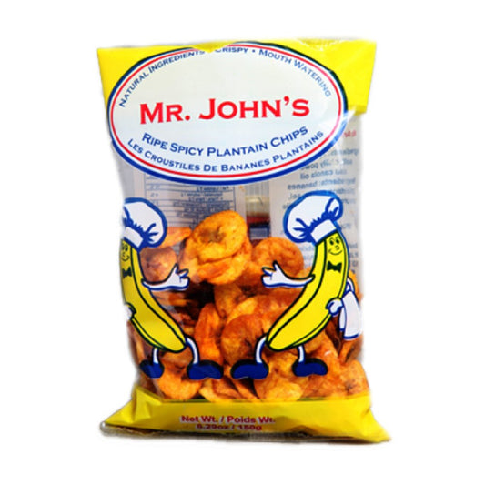 MR. JOHN'S Ripe Spicy Plantain Chips - Gluten Free, Natural Ingredients, 5 Pack (5.29 oz Each)
