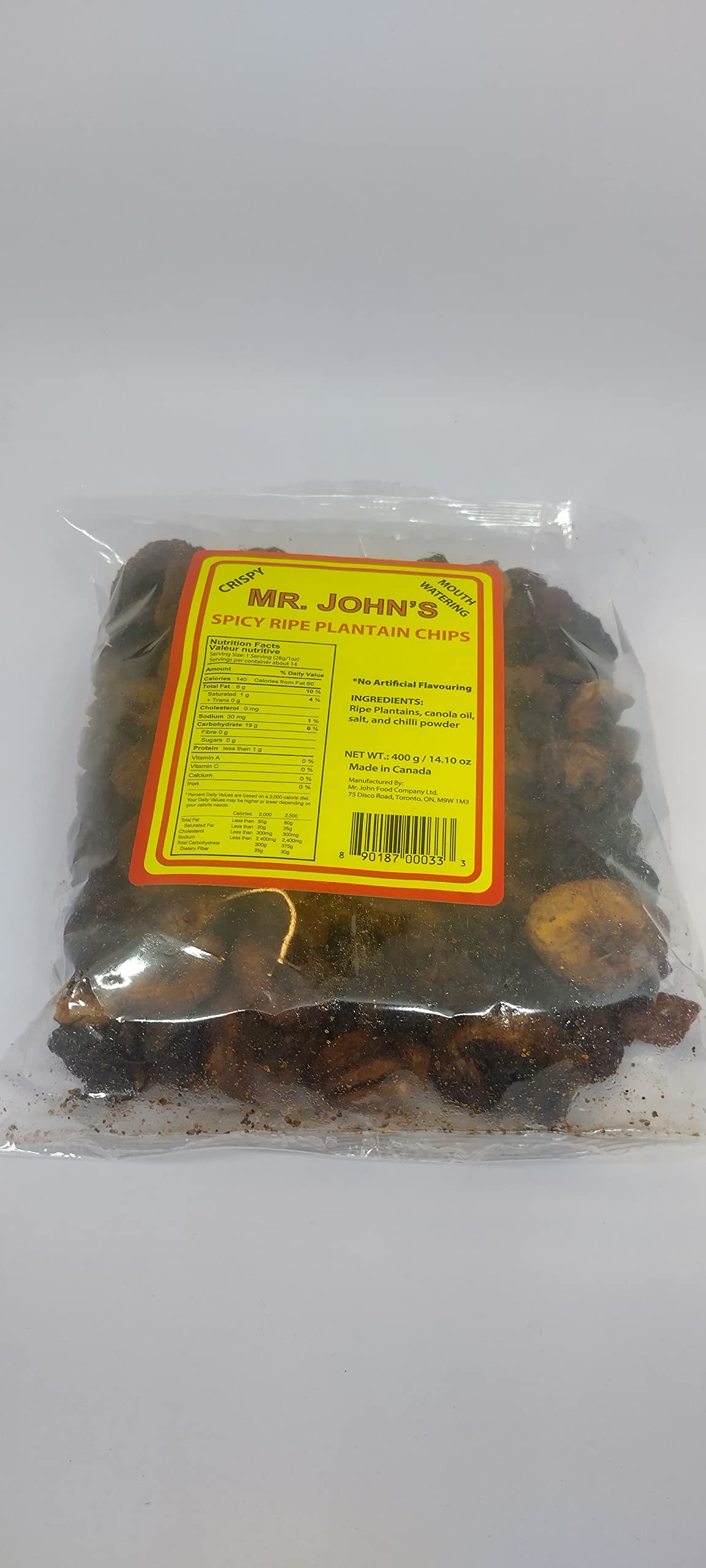 MR. JOHN'S Authentic Spicy Ripe Plantain Chips - Crunchy & Chewy, No Artificial Flavoring (14.1 oz)