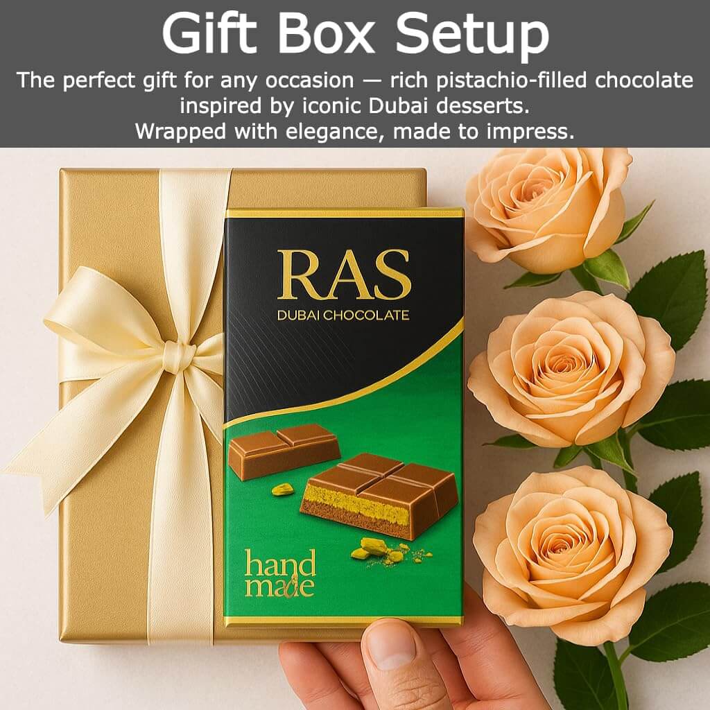Dubai RAS Chocolate Bar - Viral Pistachio Knafeh Belgian Chocolate (95g)