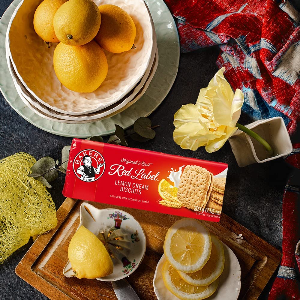 Bakers Red Label Lemon Creams Biscuits (200g) - Pack of 2
