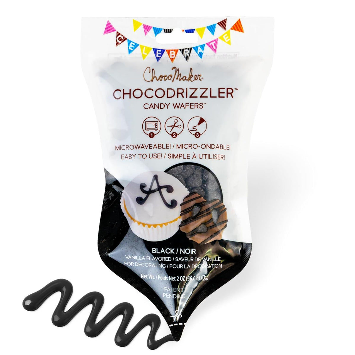 Chocolate Drizzler Candy Wafers Microwaveable Pouch 2 Oz pouch (Case of 12)