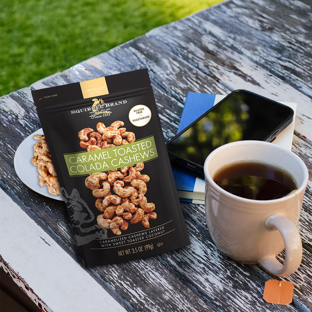 Squirrel Brand Sweet Brown Butter Cashews - Gourmet Artisan Nuts (3.5 oz)