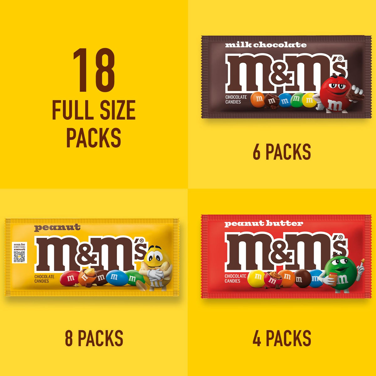 Mars Variety Pack - M&M's, Snickers & Twix Full Size Chocolate Bars (18 Count)