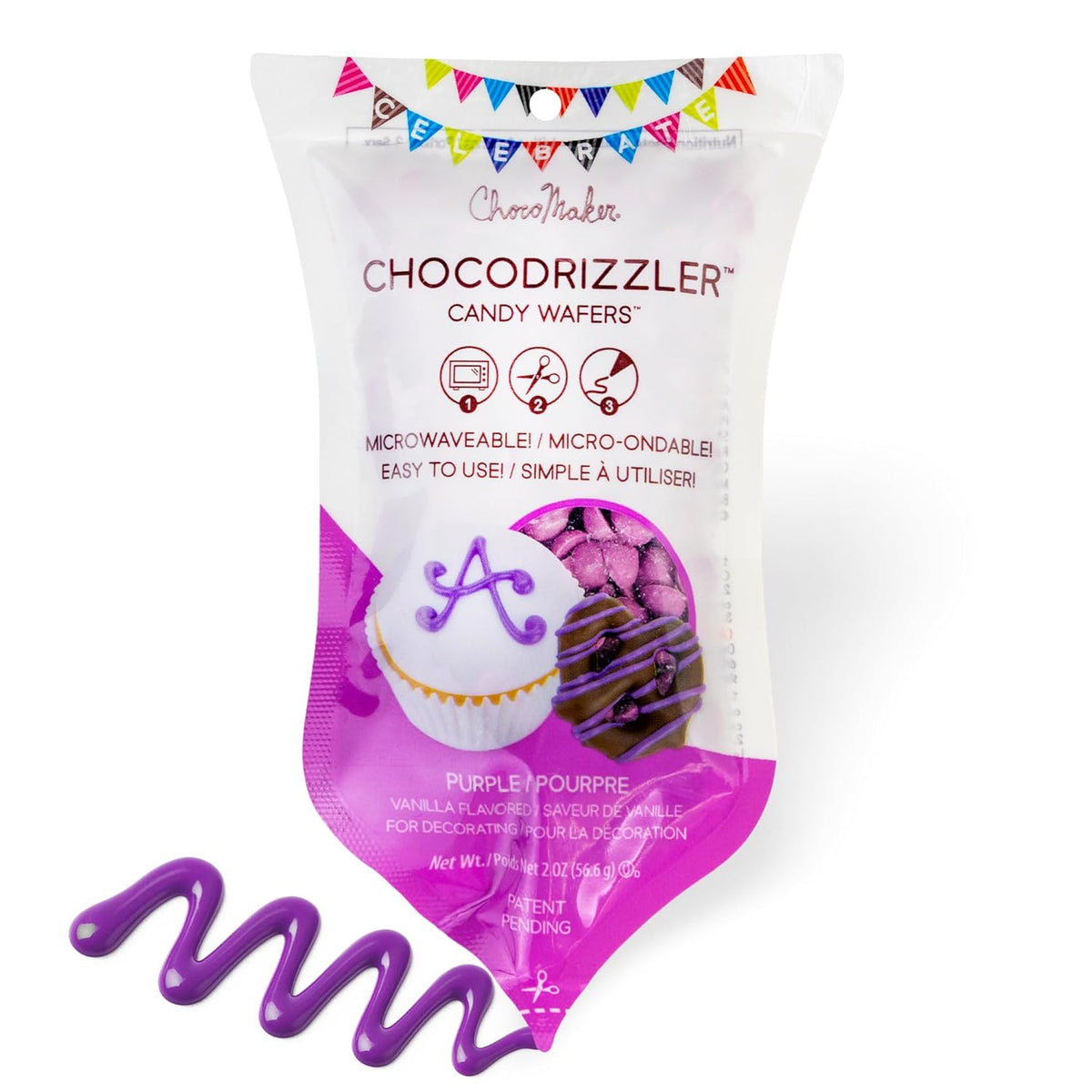 Chocolate Drizzler Candy Wafers Microwaveable Pouch 2 Oz pouch (Case of 12)