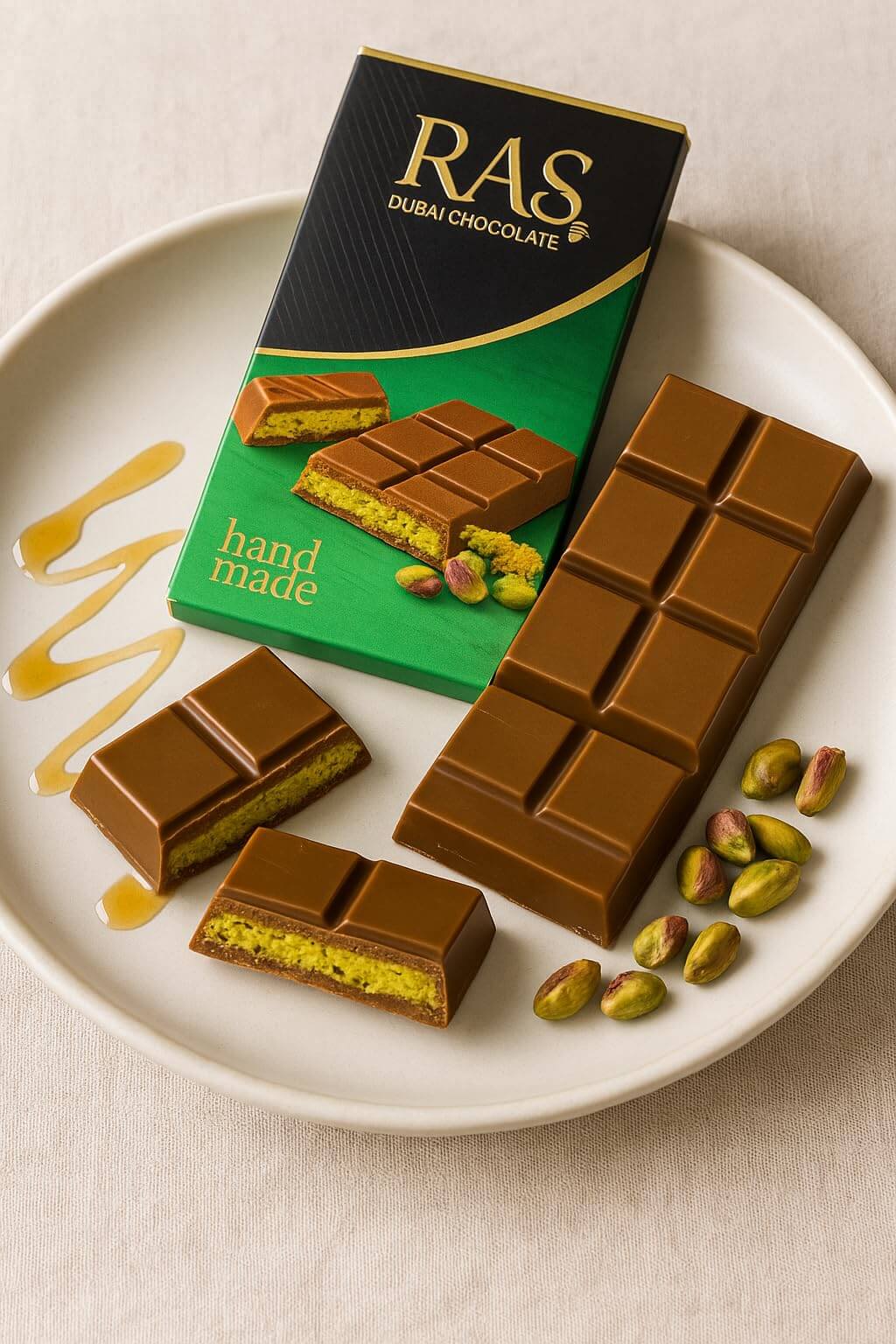Dubai RAS Chocolate Bar - Viral Pistachio Knafeh Belgian Chocolate (95g)