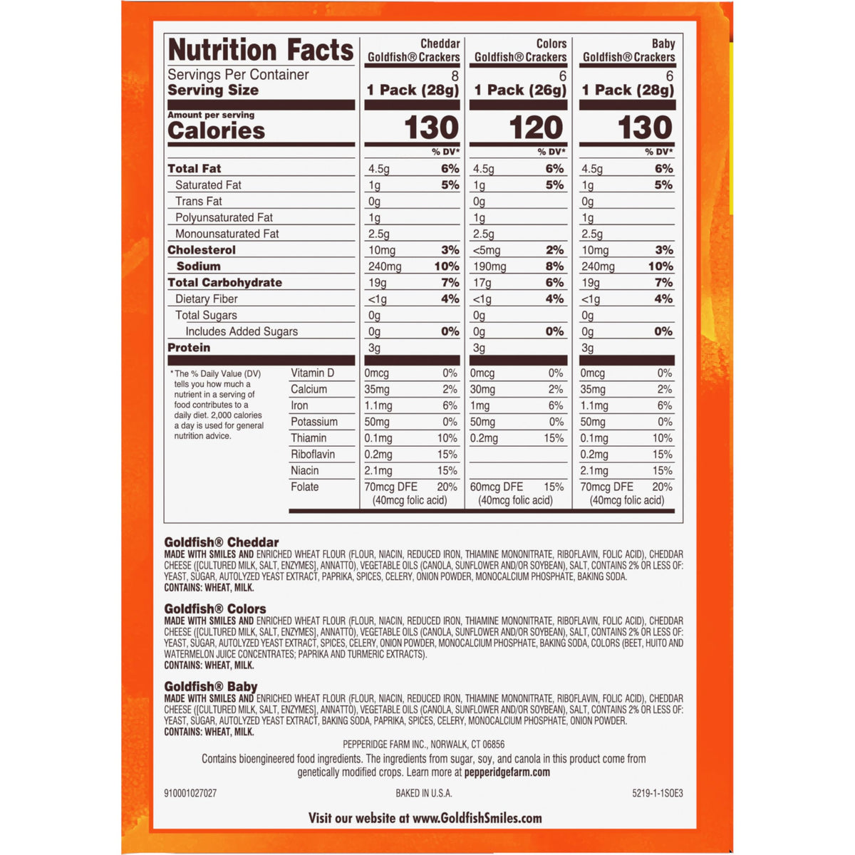 Classic Delight Goldfish Crackers Big Smiles Variety Pack - Cheddar, Colors & Pretzels | 30 Count