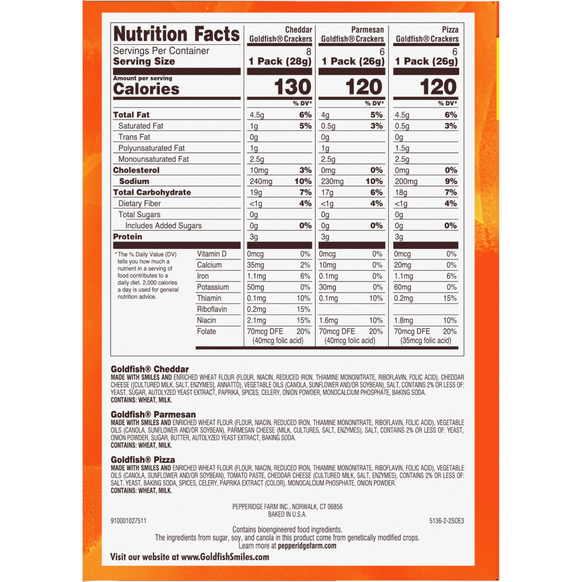 Classic Delight Goldfish Crackers Big Smiles Variety Pack - Cheddar, Colors & Pretzels | 30 Count