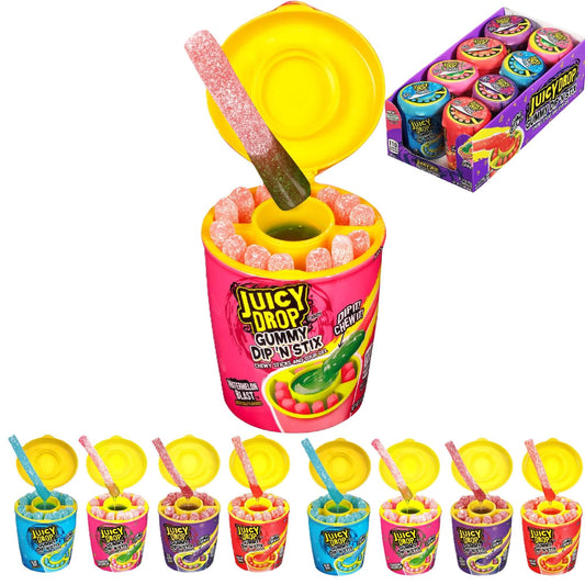 Juicy Drop Gummy Dip 'N Stix - Interactive Sour Candy 8-Pack