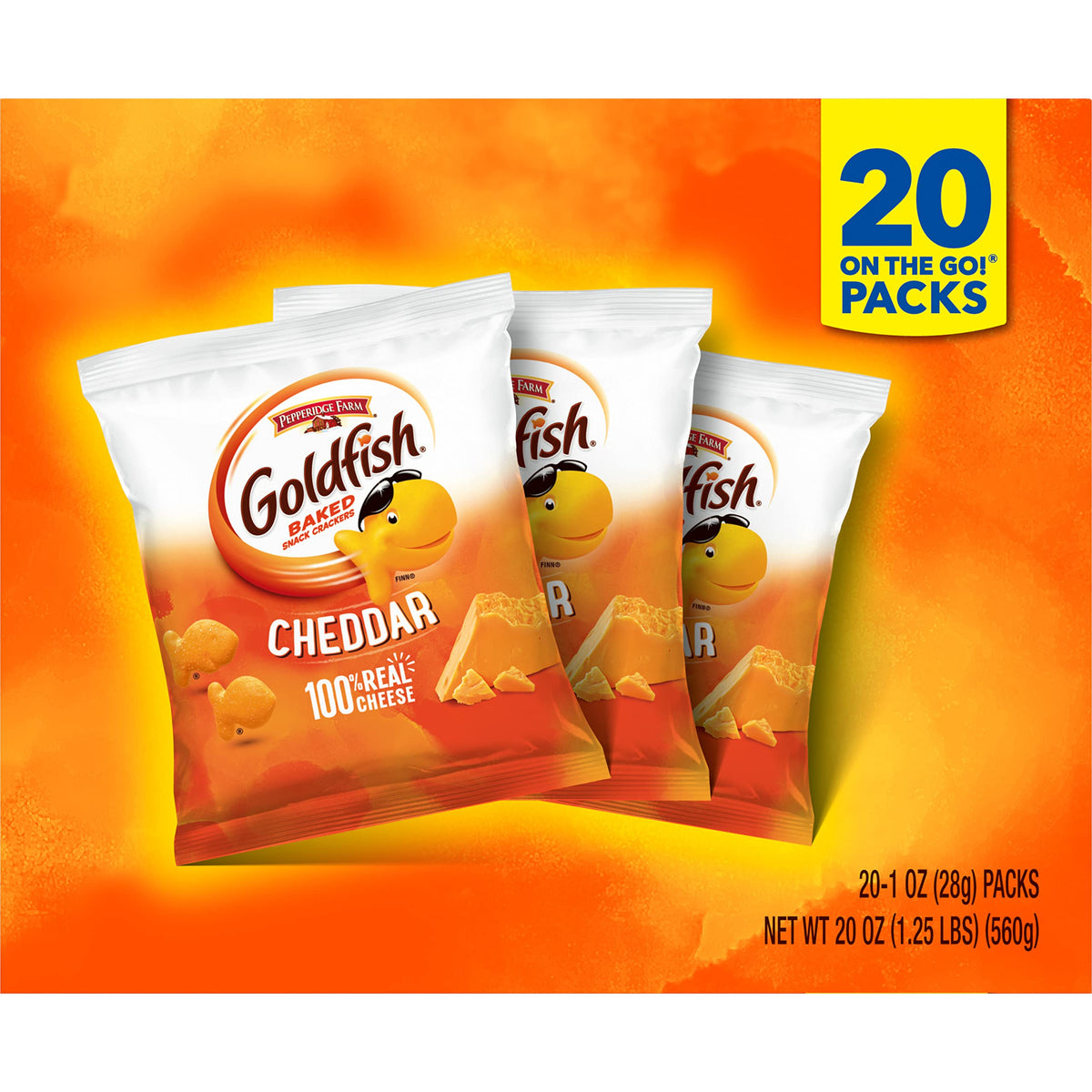 Classic Delight Goldfish Crackers Big Smiles Variety Pack - Cheddar, Colors & Pretzels | 30 Count