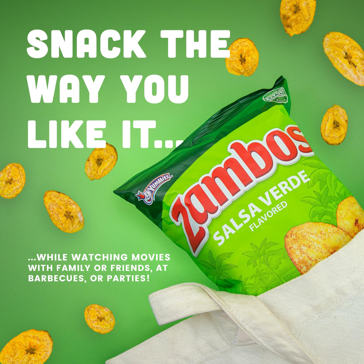 Viral TikTok Zambos Plantain Chips - Chile Limón, Original & Salsa Verde | Premium Central American Snack (5.29 oz)