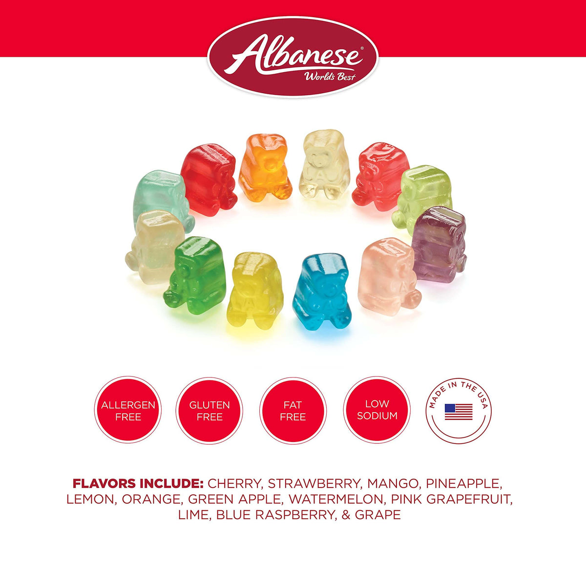 Albanese World's Best Gummi Candy - 5 Pound Bulk Bags - Multiple Varieties
