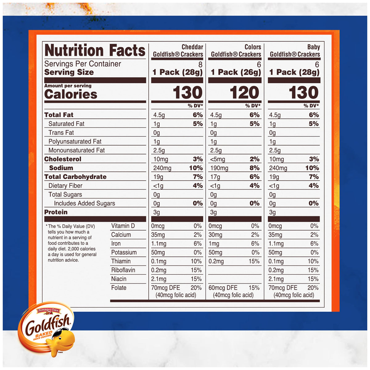 Classic Delight Goldfish Crackers Big Smiles Variety Pack - Cheddar, Colors & Pretzels | 30 Count