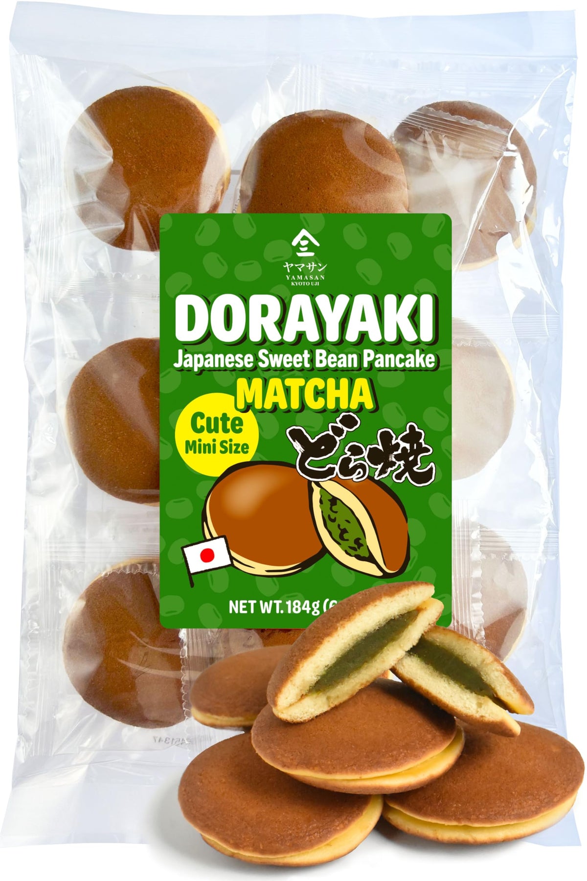 Yamasan Kyoto Uji Dorayaki - Premium Japanese Red Bean Pancakes (6.49 oz)