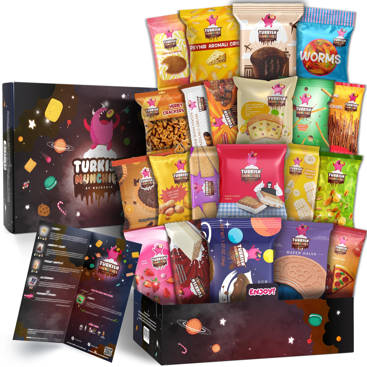 Turkish Munchies International Snack Box - 12 Premium Exotic Snacks