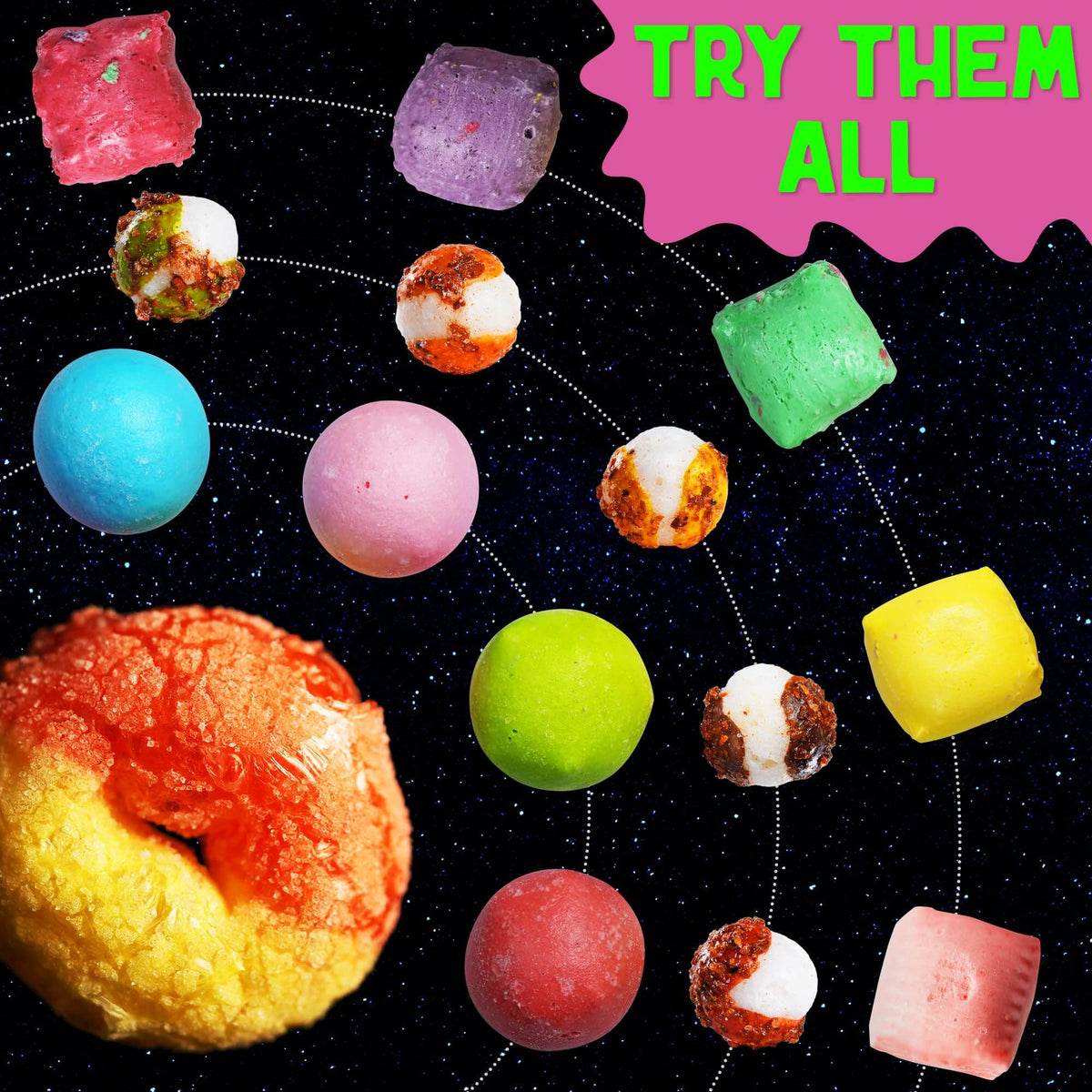 Cosmic Crunchies Freeze-Dried Candy - Viral TikTok Crunchy Snack (4 oz)