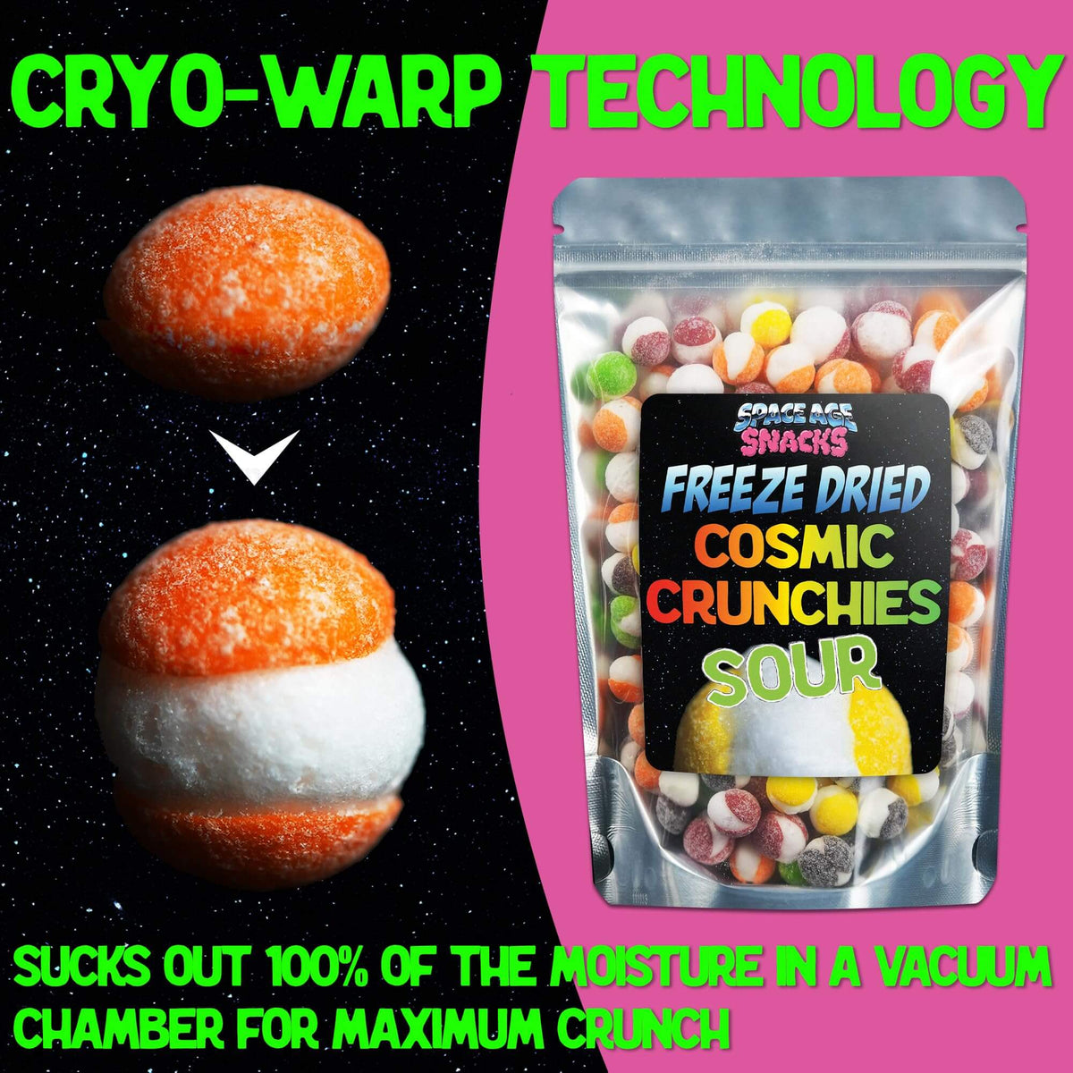 Cosmic Crunchies Freeze-Dried Candy - Viral TikTok Crunchy Snack (4 oz)