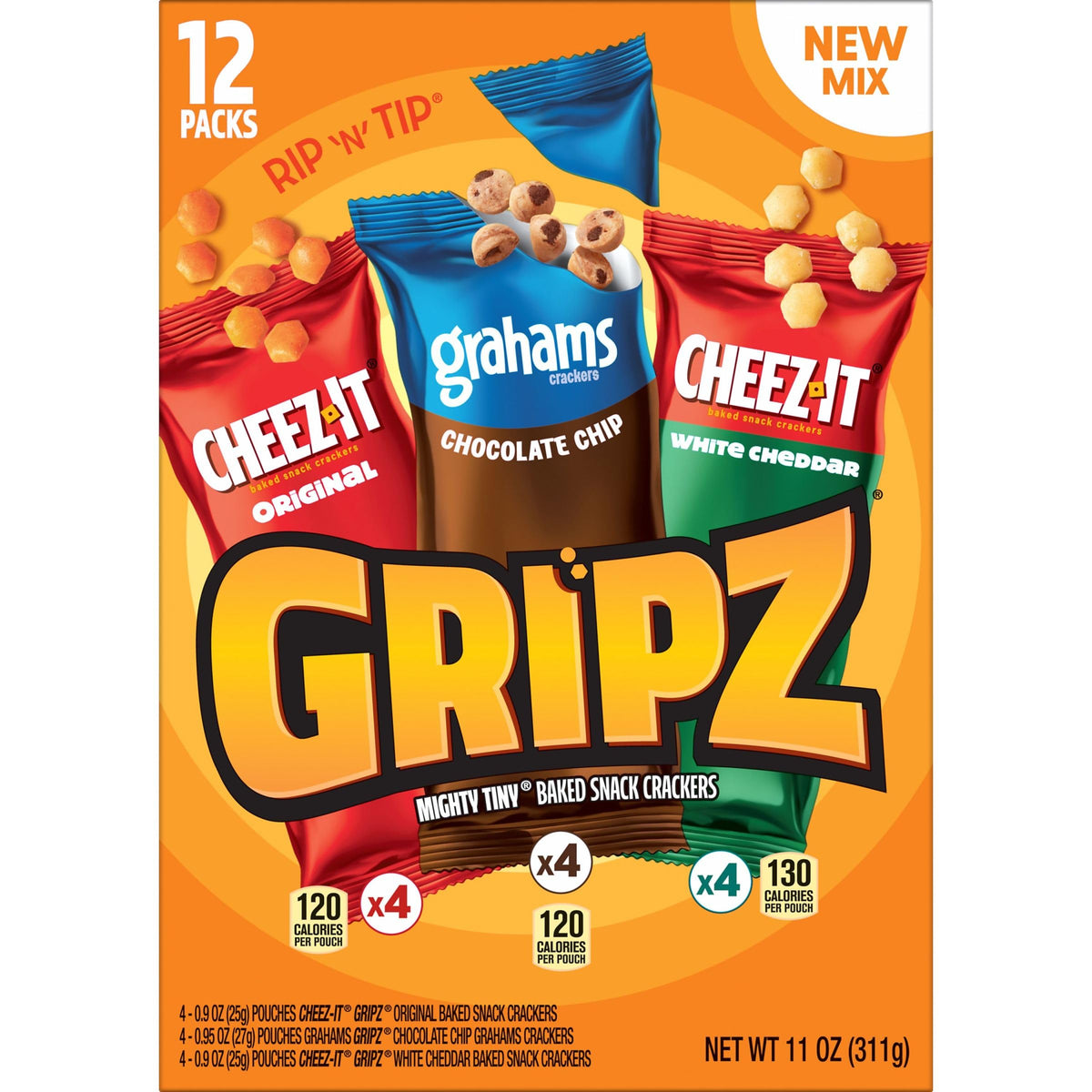 Cheez-It Cheese Crackers, Baked Snack Crackers, Lunch Snacks, Variety Pack, 12.1oz Box (12 Packs)