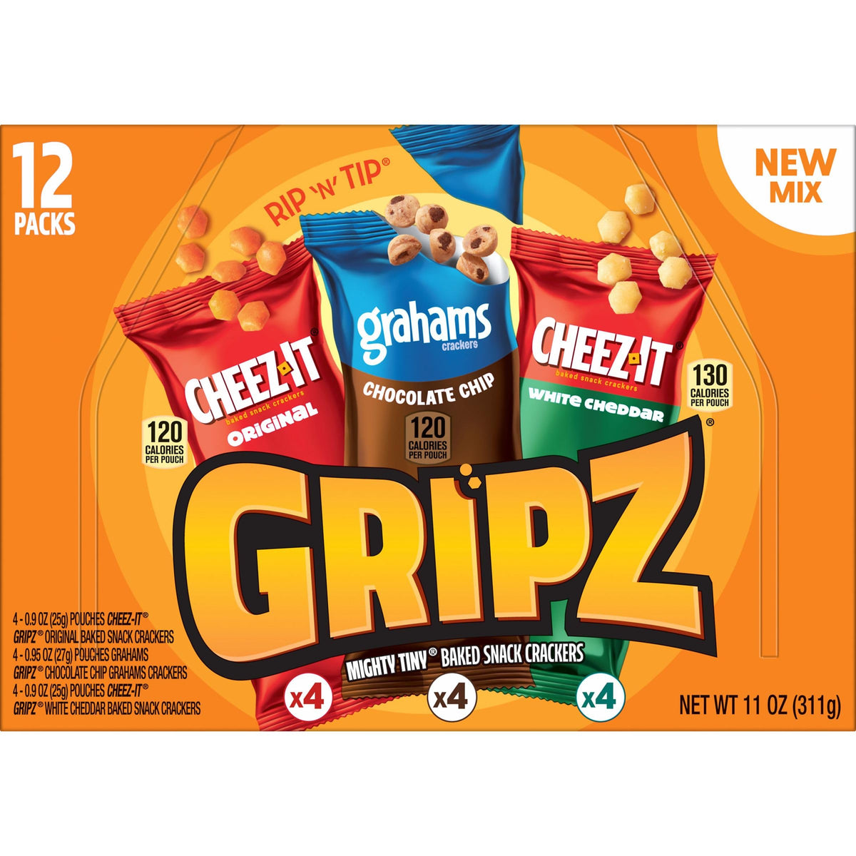 Cheez-It Cheese Crackers, Baked Snack Crackers, Lunch Snacks, Variety Pack, 12.1oz Box (12 Packs)