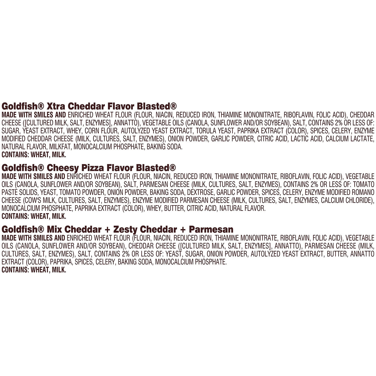 Classic Delight Goldfish Crackers Big Smiles Variety Pack - Cheddar, Colors & Pretzels | 30 Count