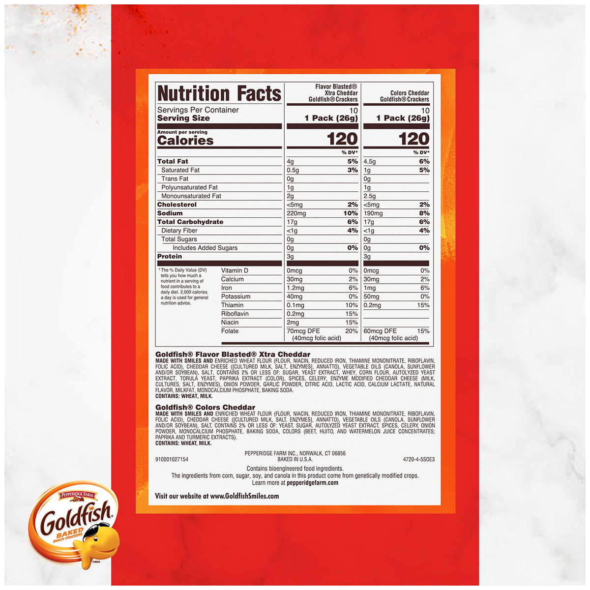 Classic Delight Goldfish Crackers Big Smiles Variety Pack - Cheddar, Colors & Pretzels | 30 Count