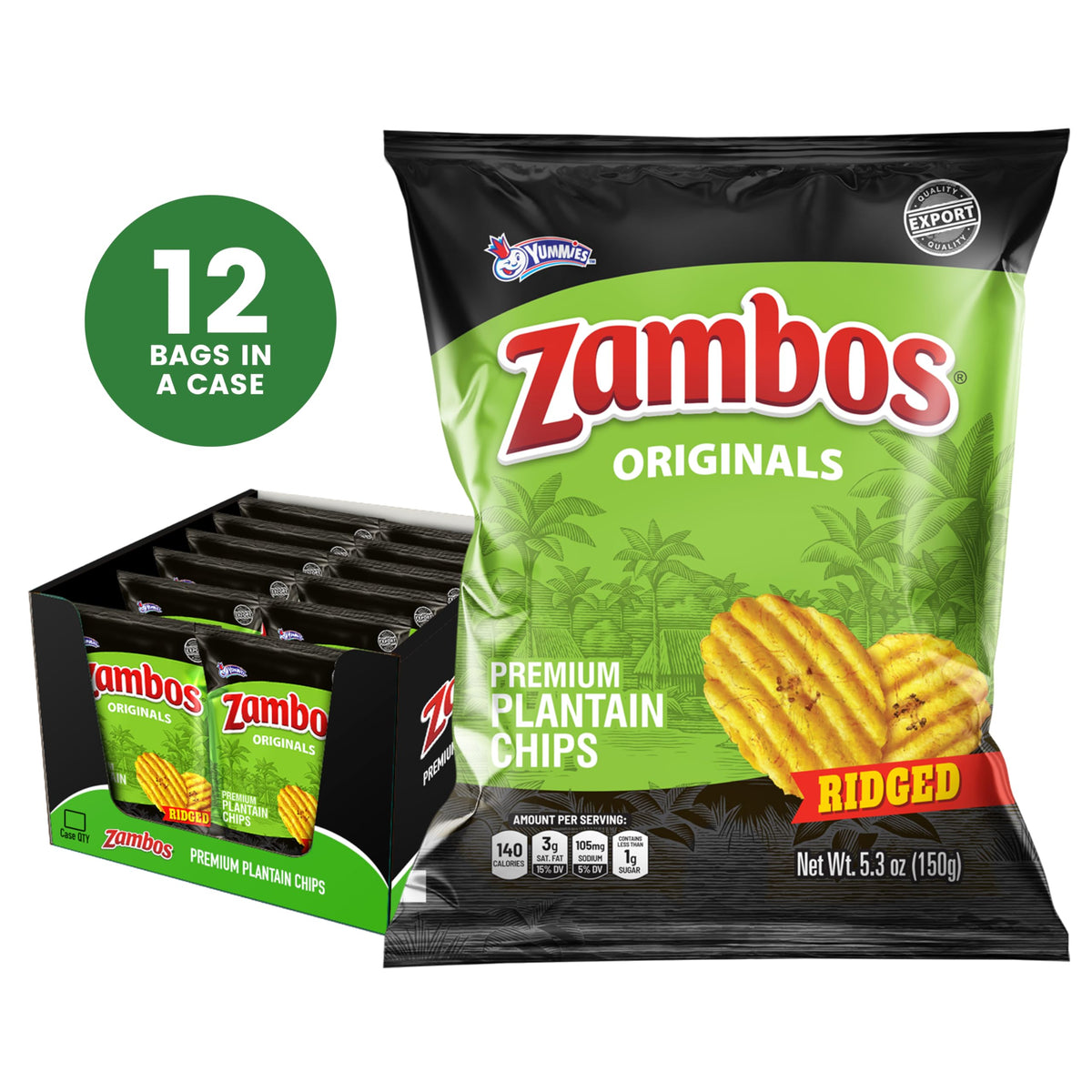 Viral TikTok Zambos Plantain Chips - Chile Limón, Original & Salsa Verde | Premium Central American Snack (5.29 oz)