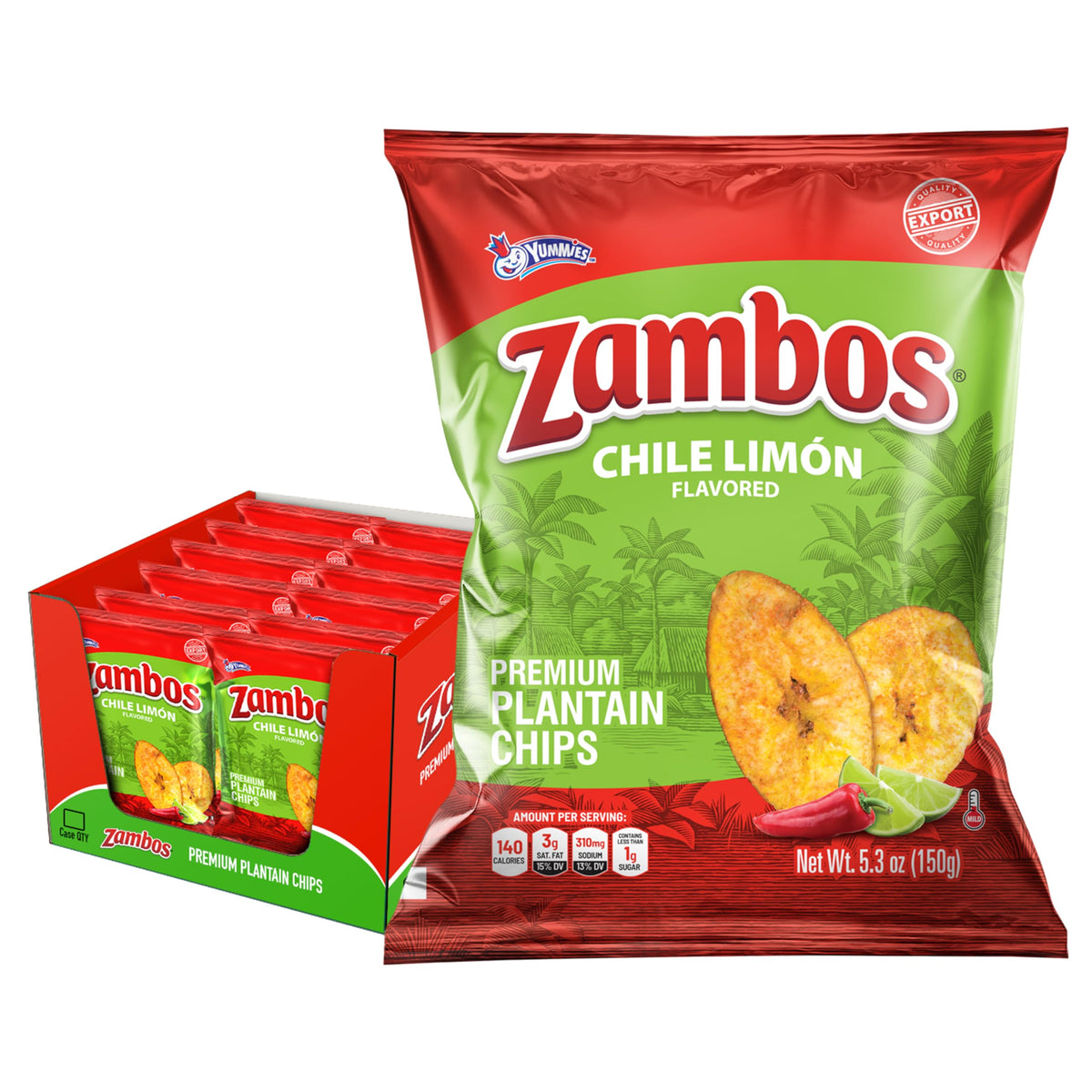 Viral TikTok Zambos Plantain Chips - Chile Limón, Original & Salsa Verde | Premium Central American Snack (5.29 oz)