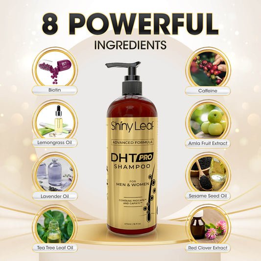 DHT Pro Shampoo with Procapil and Capixyl for Anti-Hair Loss 16 oz Shiny Leaf