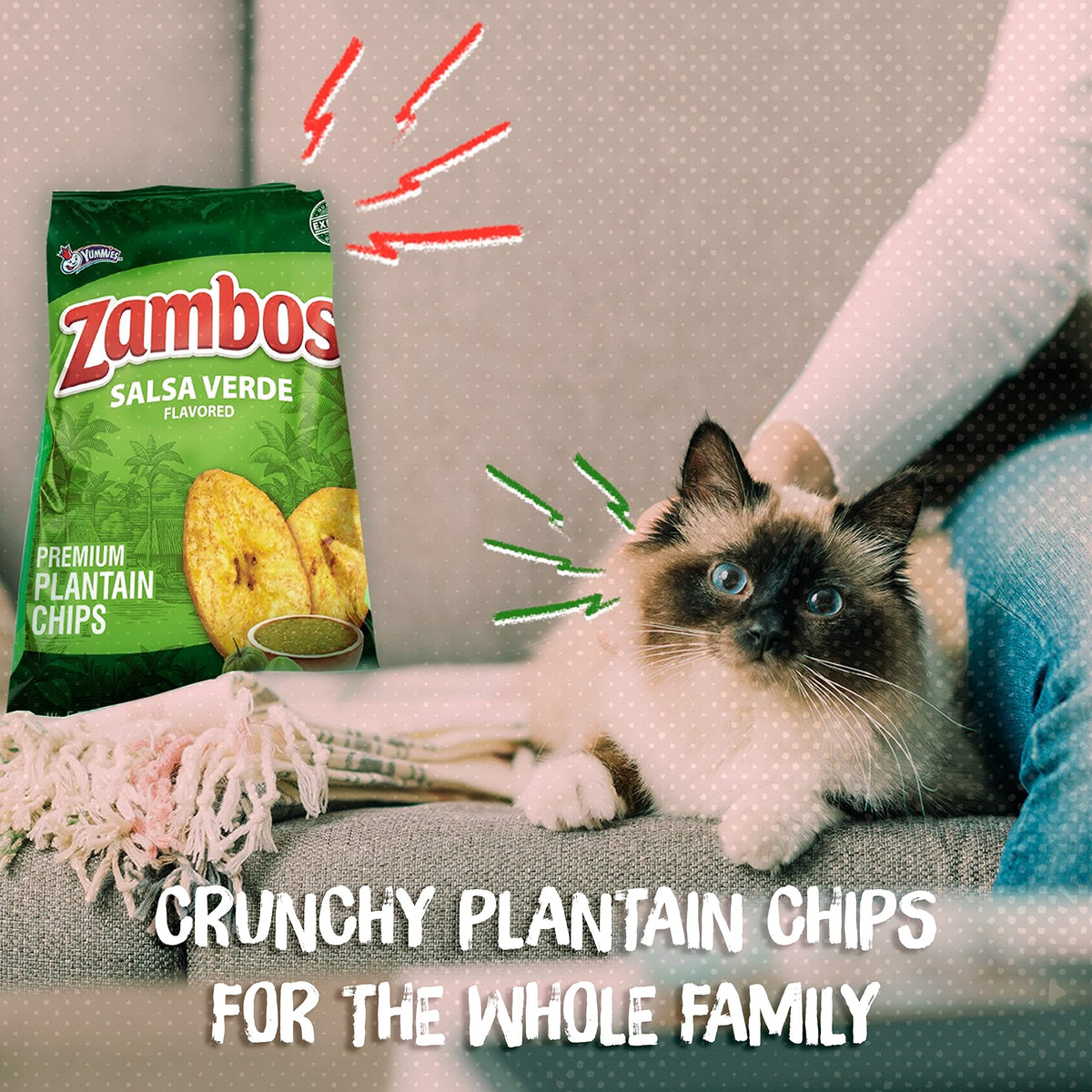 Viral TikTok Zambos Plantain Chips - Chile Limón, Original & Salsa Verde | Premium Central American Snack (5.29 oz)