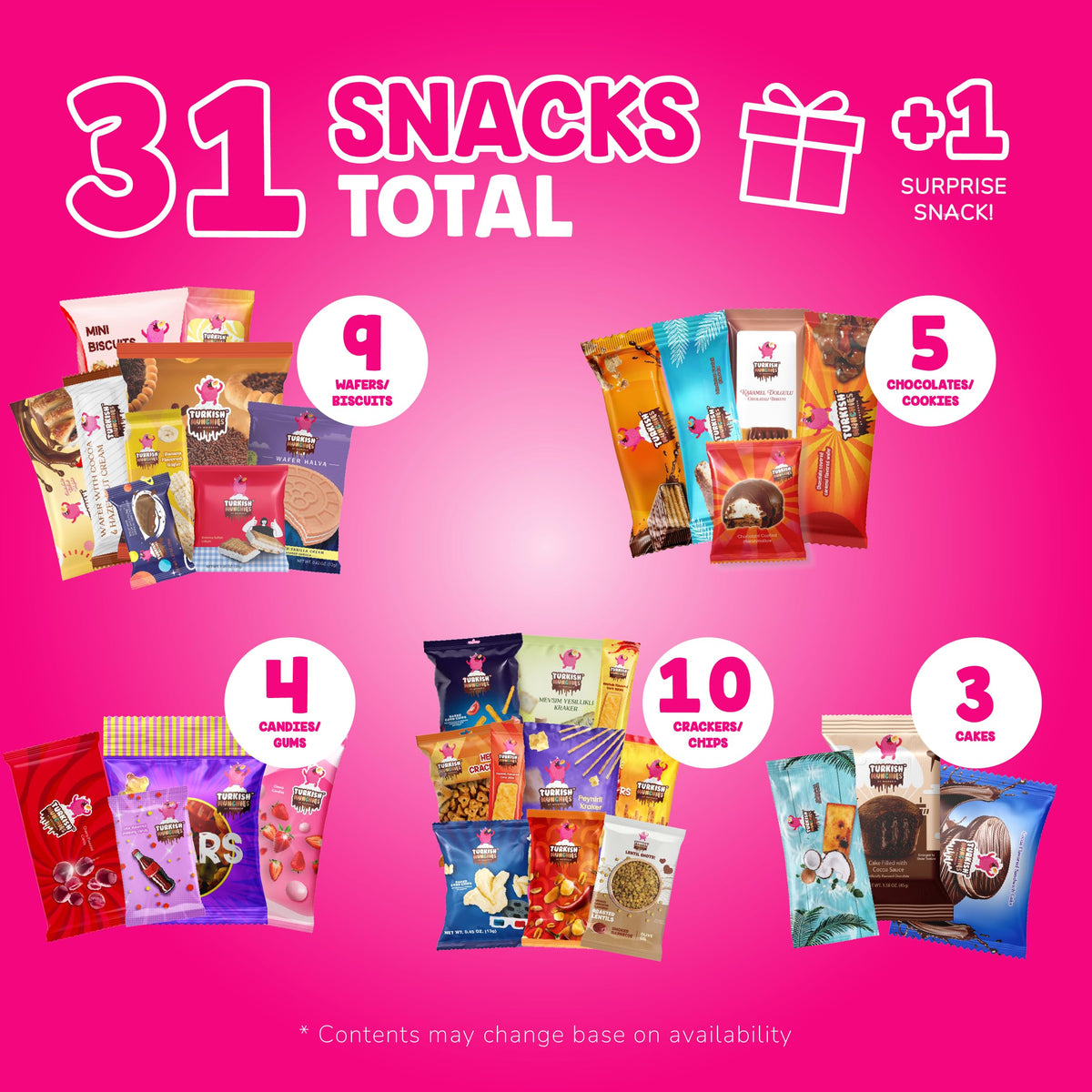 Turkish Munchies International Snack Box - 12 Premium Exotic Snacks