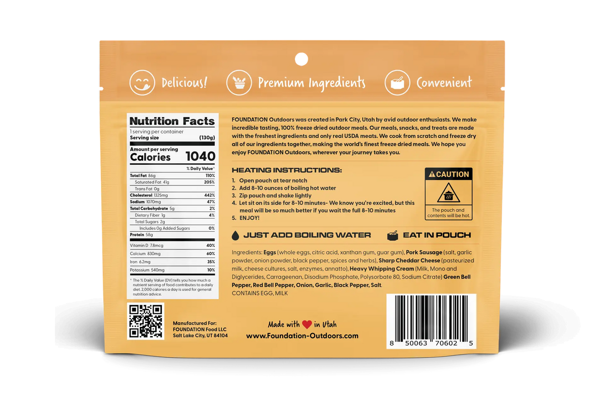 FOUNDATION Outdoors Rise & Shine Breakfast Meal