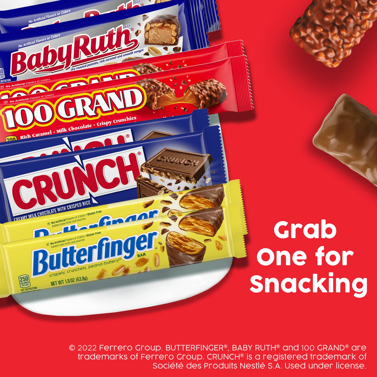 Halloween Candy Variety Pack - Butterfinger, Crunch, Baby Ruth & 100 Grand Full Size Bars (28 Count)