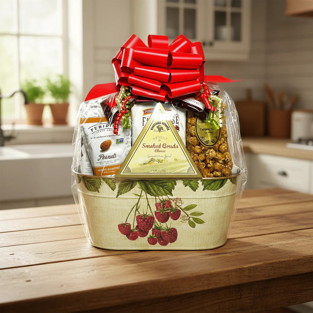 Large Berry Gift Tin Basket