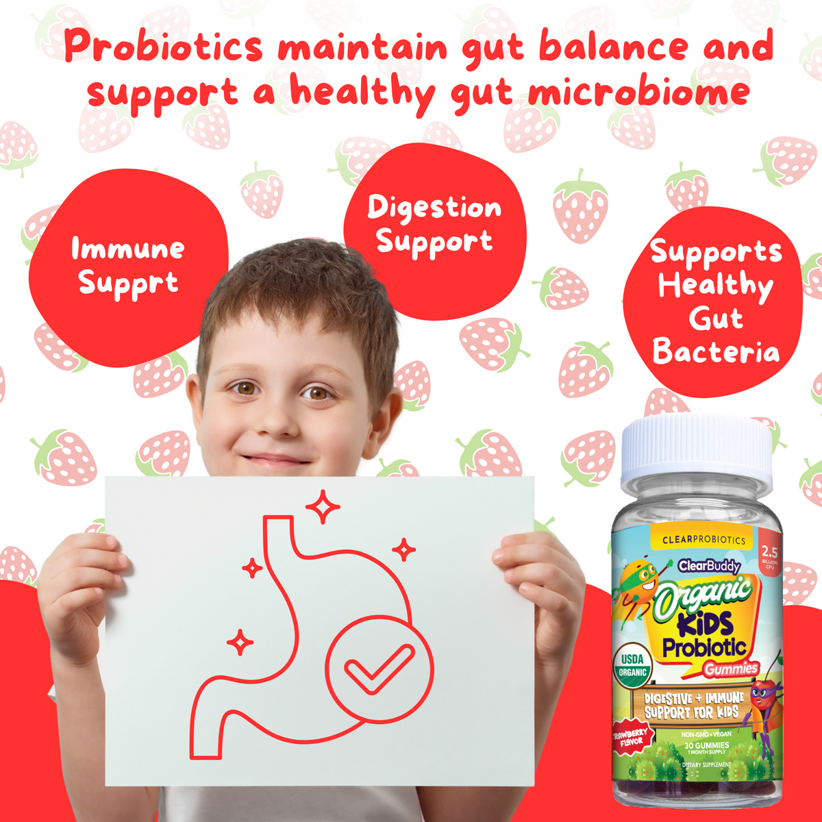 Clear Buddy Organic Kids Probiotic Gummies