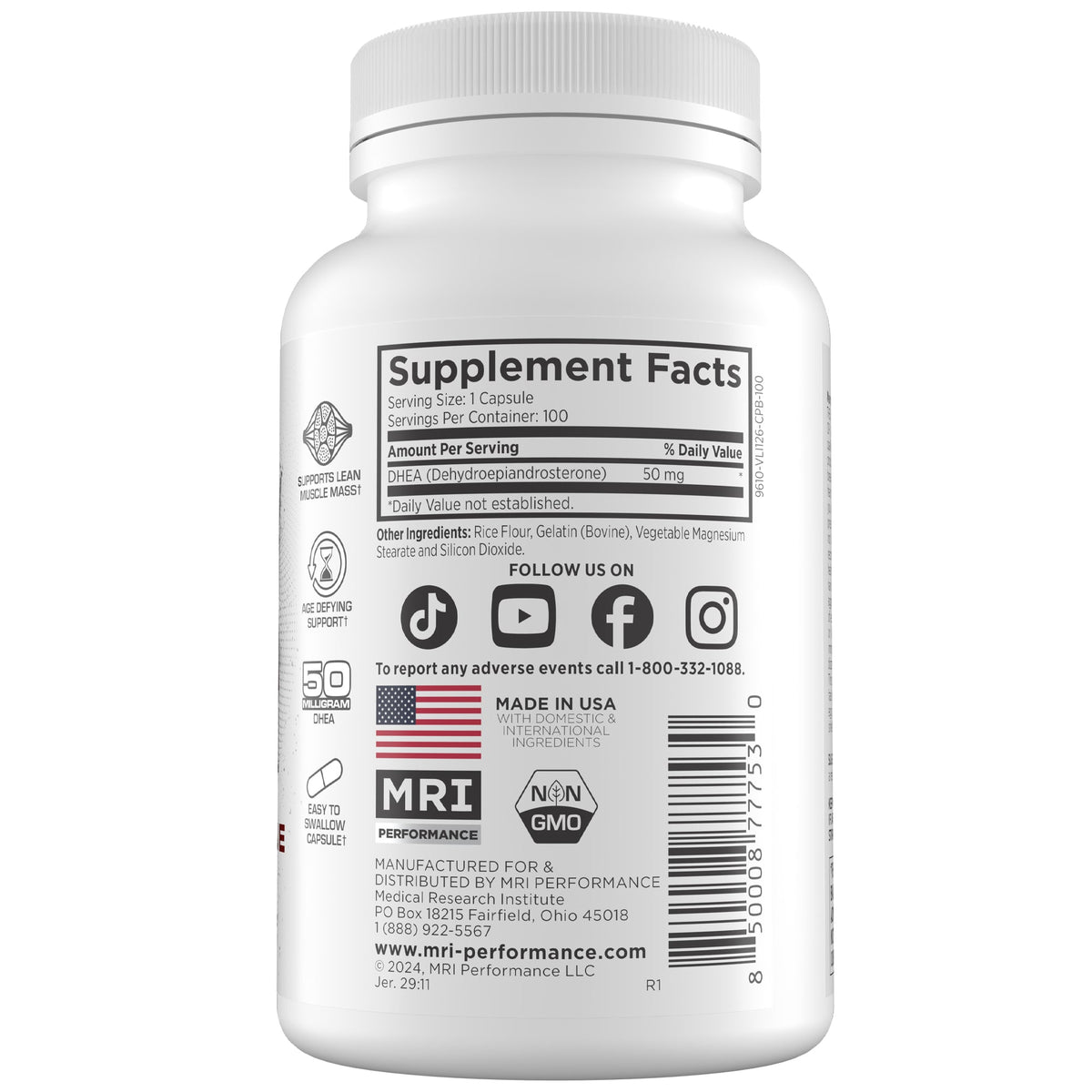 MRI Performance DHEA 50MG Healthy Aging, Hormone & Adrenal Support