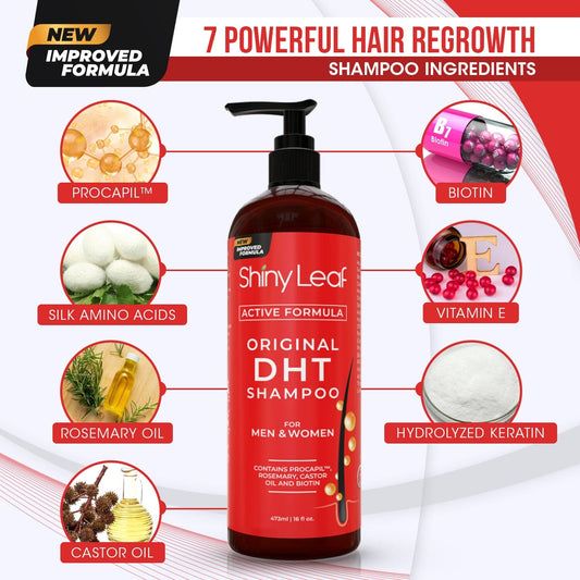 DHT Blocker Hair Loss Shampoo 16 oz, Active Formula For Hair Growth With Biotin