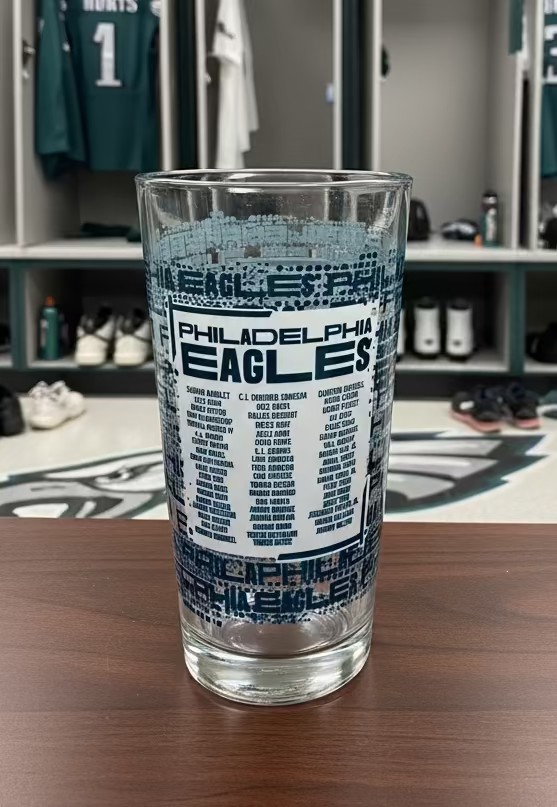 Philadelphia Eagles Super Bowl LIX Champions 16oz Pint Glass - Roster