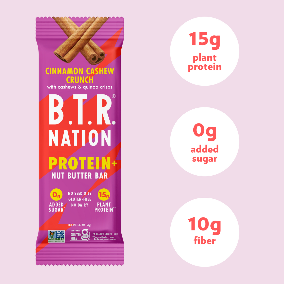 High Protein Cinnamon Cashew Crunch PROTEIN+ Bar (12 Count)