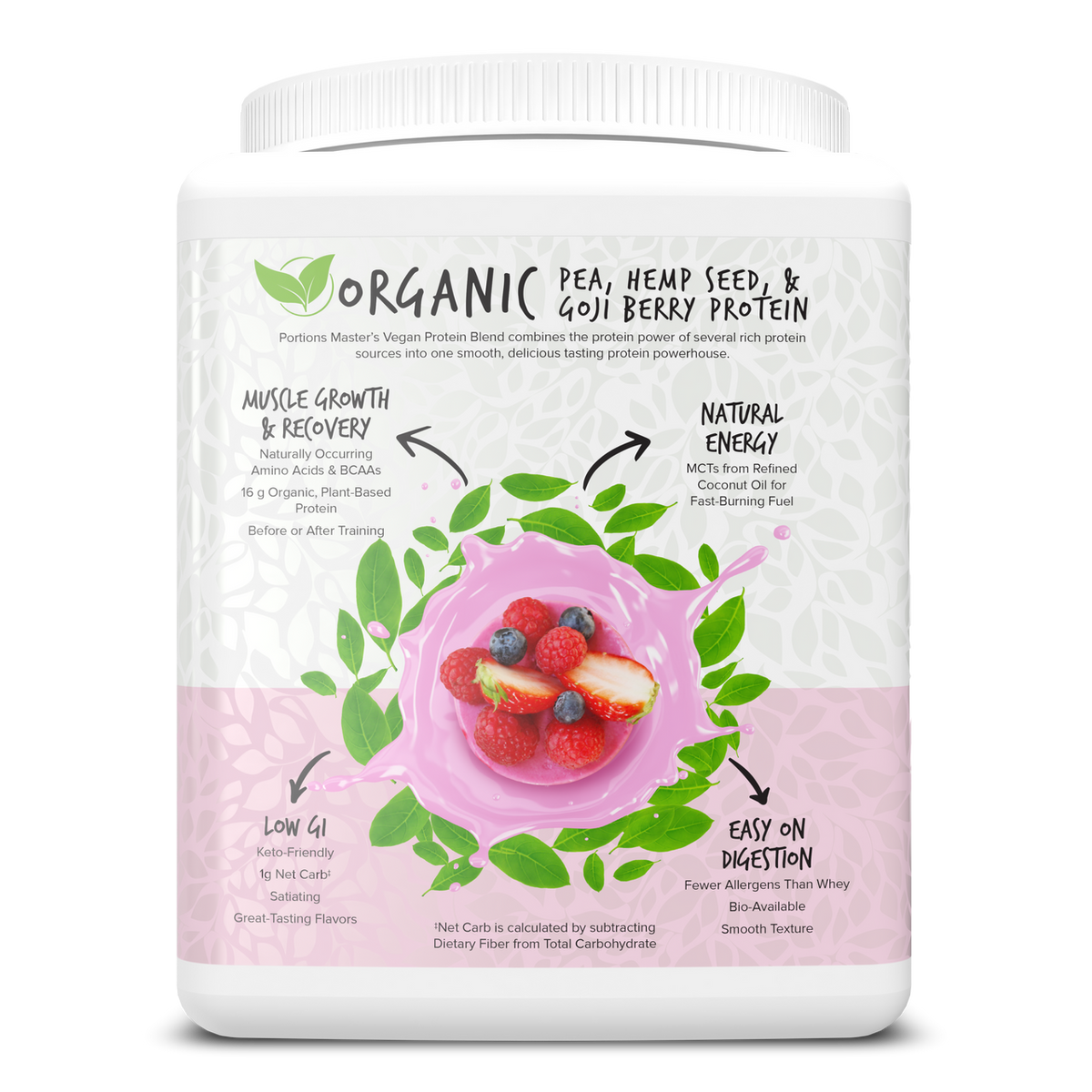 Portions Master Vegan Protein Blend Berry