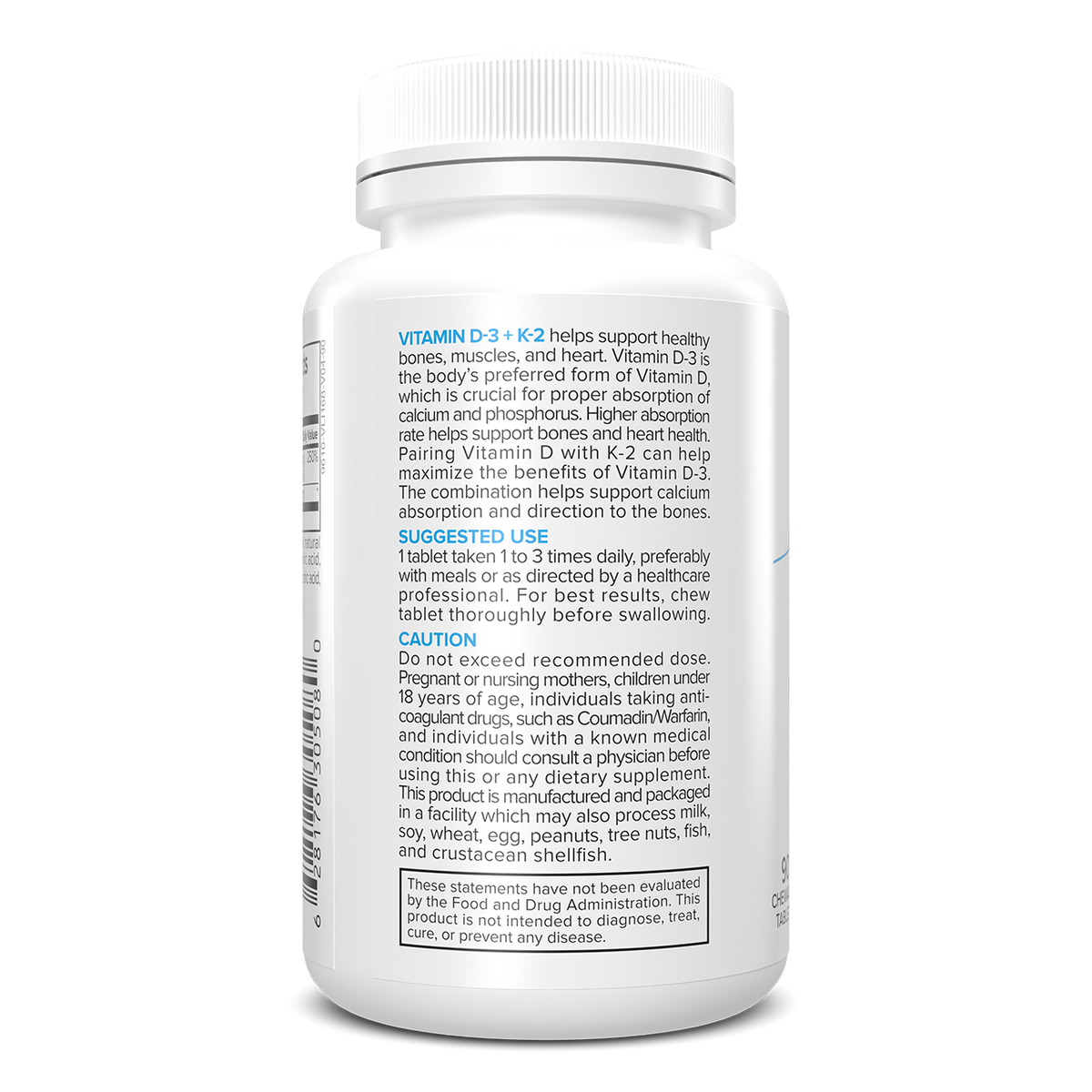 Portions Master Vitamin D-3 + K-2 Heart & Bones Support (90 Count)