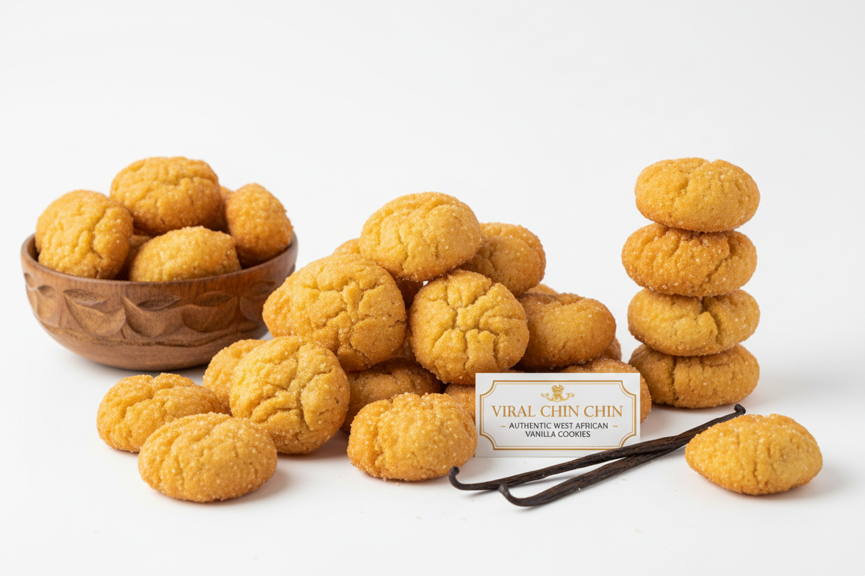 Viral Chin Chin - Traditional West African Vanilla Cookies, Homemade Style (6 oz)