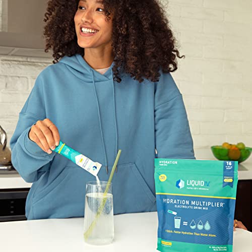 Liquid I.V. Hydration Multiplier - Lemon Lime - Powder Packets | Electrolyte Drink Mix | Easy Open Single-Serving | Non-GMO | 16 Stick - NutritionAdvice