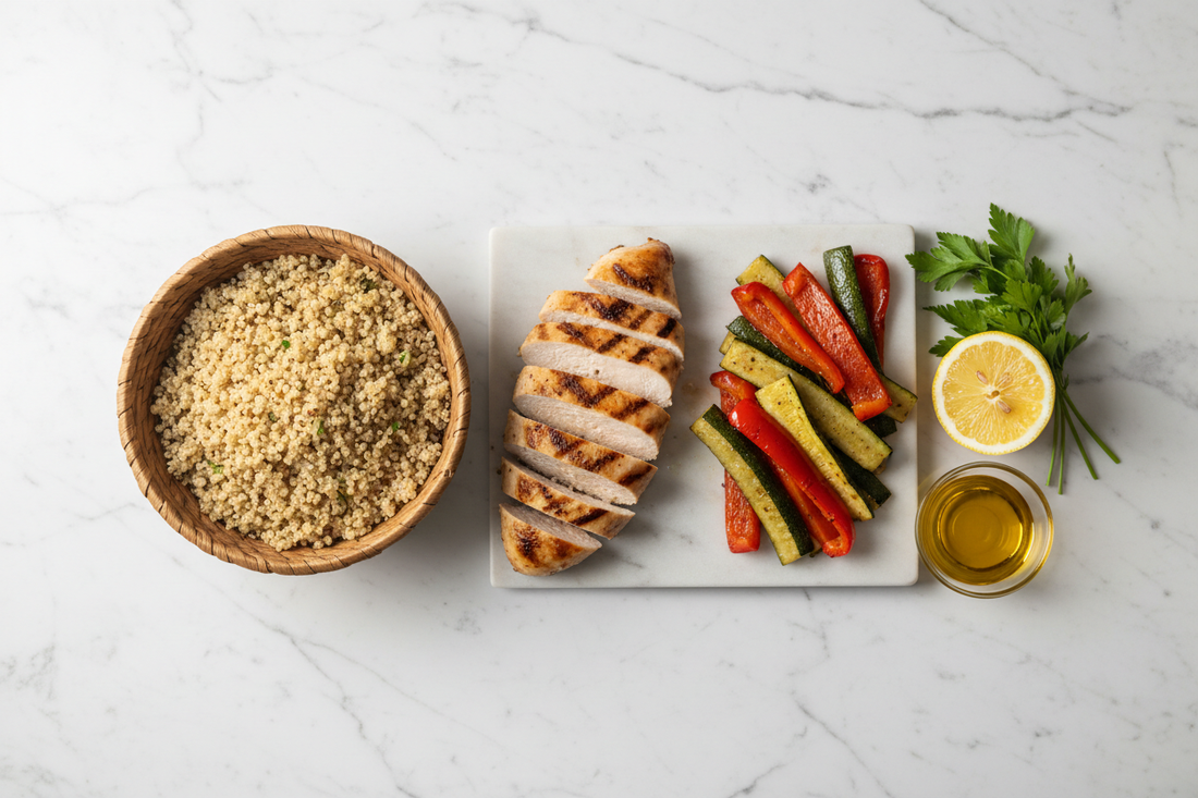High-Protein Meal for Two: Grilled Chicken, Quinoa & Roasted Vegetables