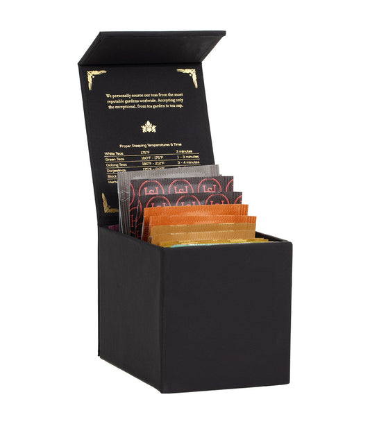 Organic Harney Heritage – Herbal & Decaf Teabag Sampler Black Box